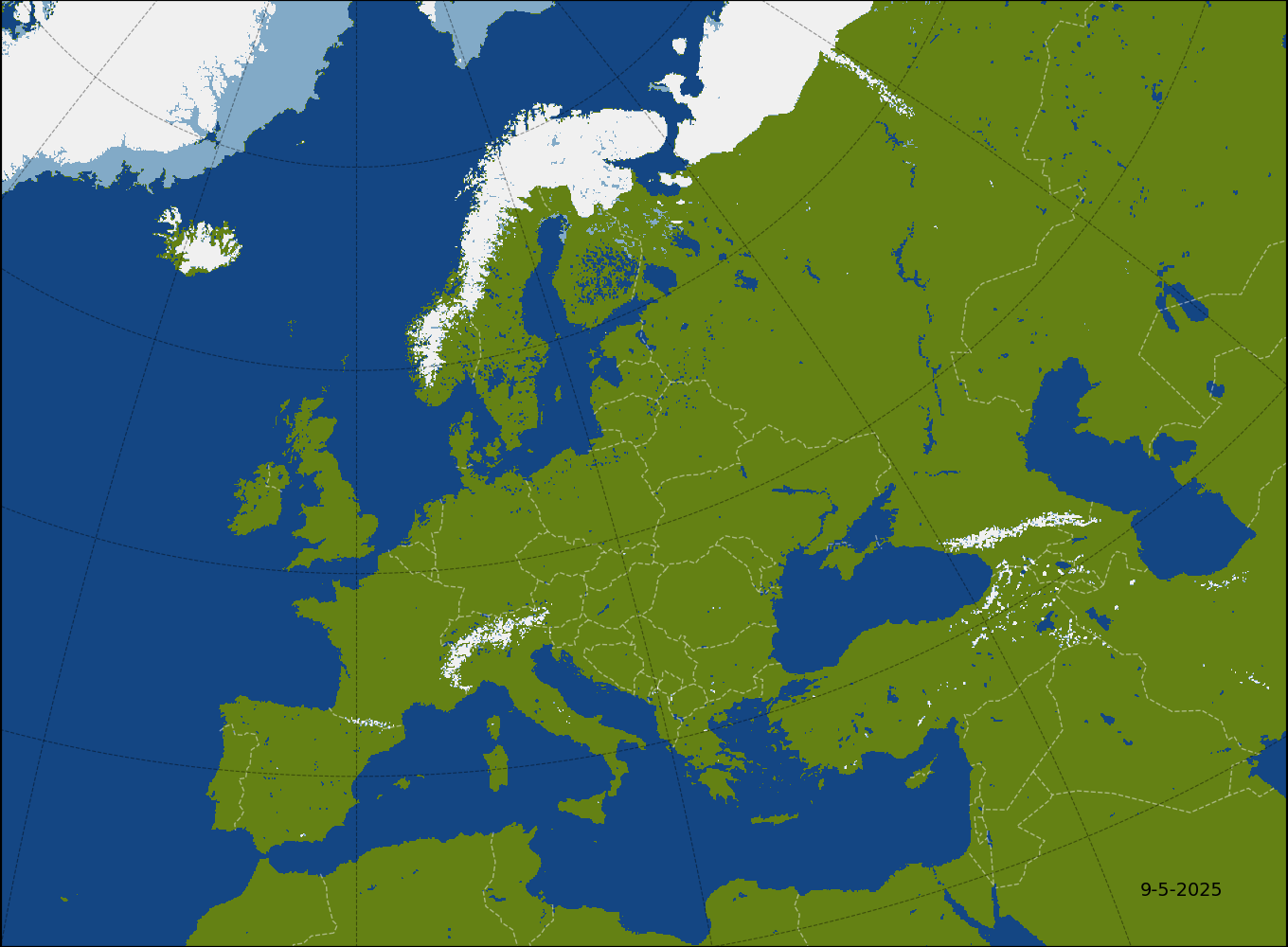 Snow cover in Europe