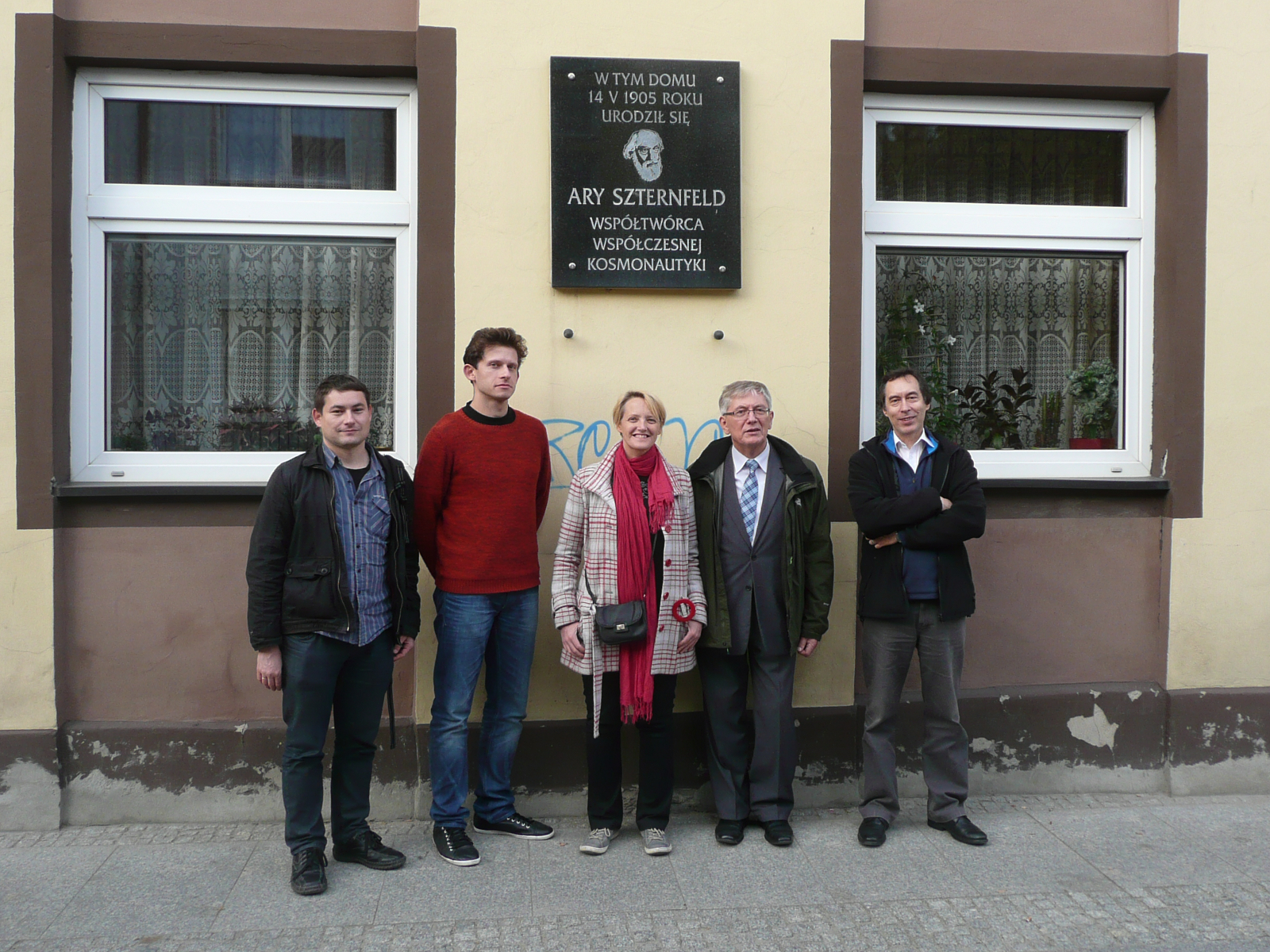 Paweł Wajer, Michał Krupiński, Edyta Woźniak oraz Stanisław Lewiński w jednej z odwiedzionych szkół
